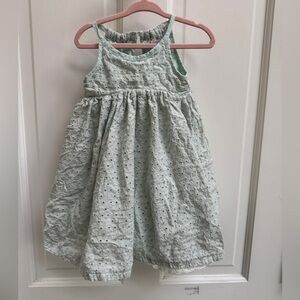 Shabby Chic 2T Girls Blue/Green Color Sleeveless Eyelet Dress